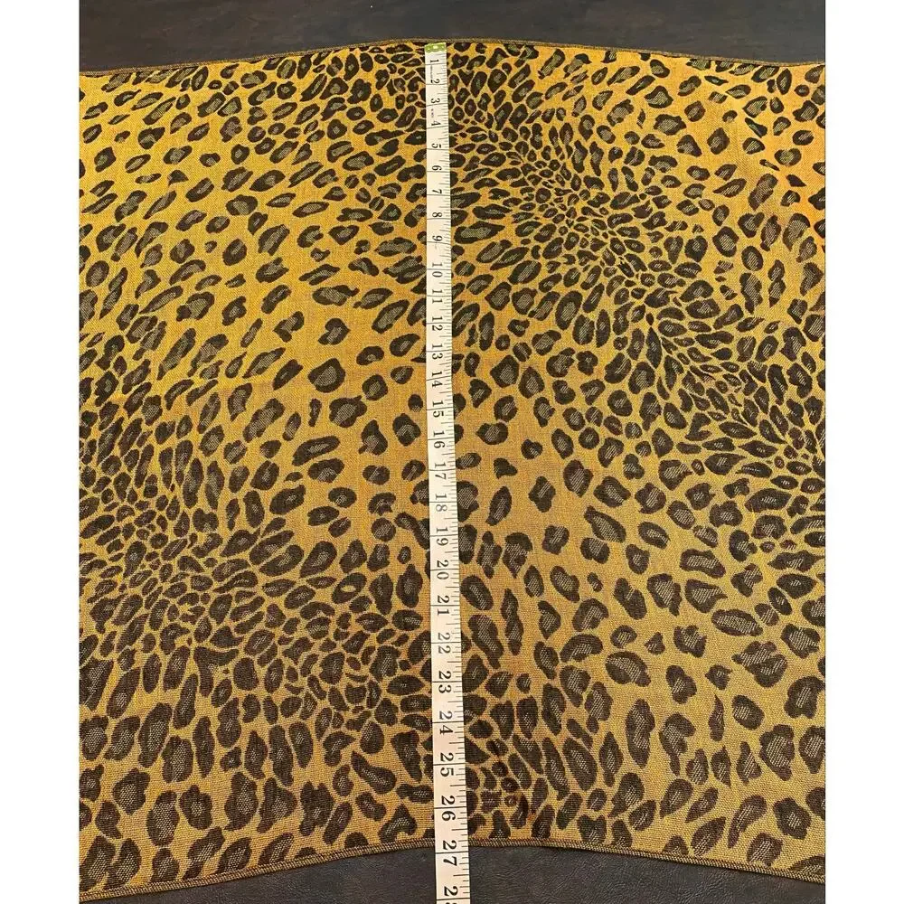 100% Pashmina Leopard Print Shawl Wrap Scarf Fringe Camel Black